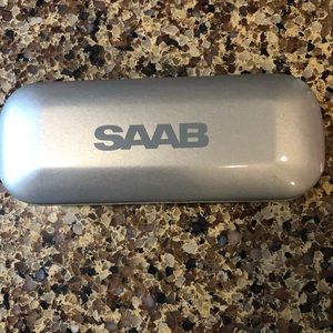 SAAB accessory hardcase with tie gauge, flashlight, and pen. Brand new